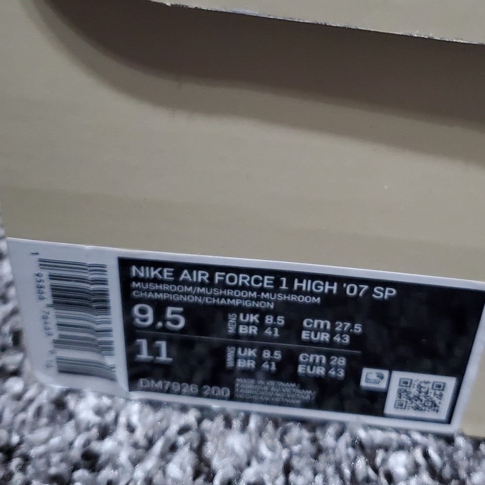 Billie Eilish x Nike Air Force 1 High '07 SP in Mushroom Colorway BNIB - Picture 7 of 12